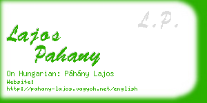 lajos pahany business card
